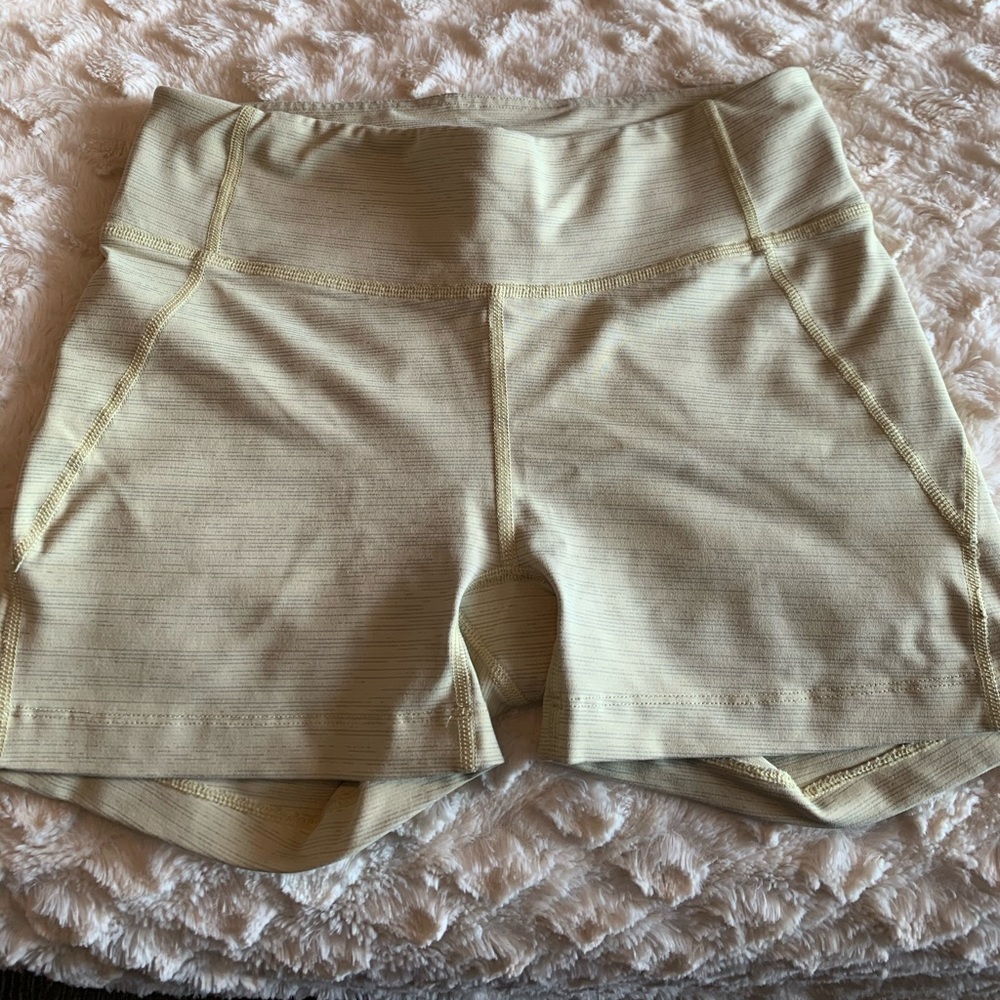 Yellow outdoor voices compression shorts